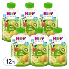 힙 이유식, 혼합맛(키위/페어/바나나), 100g, 12개