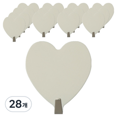 덴빌리어 예쁜 고리 하트 접착 후크 4 x 4 cm, 크림화이트, 28개