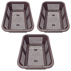 KEYWAY 聯府 深型籃 LU213-1 中(445 x 312 x 151mm), 咖啡色, 3個