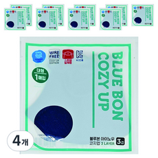 블루본 아이노우 코지업 스트랩 일체형 마스크 대형, 10개입, 4개, 네이비