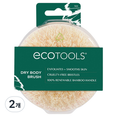 ecoTOOLS 乾刷身體刷, 木色, 1入, 2個
