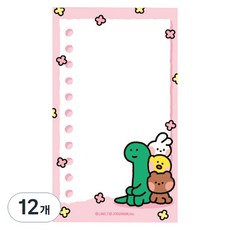 플라잉웨일즈 라인프렌즈 미니니구만 메모패드, 핑크, 50매, 12개