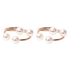 진주펄 커튼타이 스틸 스트랩 냅킨링 6 x 3 cm, 로즈골드, 2개