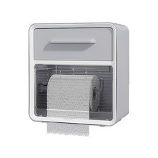 葉子小舖 北歐風衛生紙置物盒 衛生紙收納 浴室壁掛置物架 灰色大號雙層, 1入