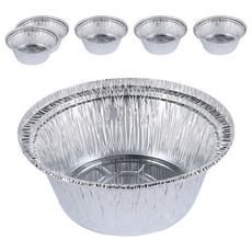 生活King 鋁箔圓碗容器 6個/組, 鋁箔碗 圓形 鋁箔 烤碗 拋棄式 鋁箔 容器, 1組, 12 x 5cm, ø12Xh5公分