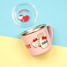 릴팡 헬로키티 베이커 논슬립 뚜껑 스텐컵 대 HK7031, 혼합색상, 1개