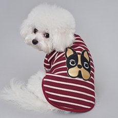 DOG-i 金色 法國鬥牛犬 狗狗 T恤, 紅色