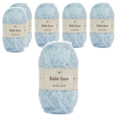 brandyarn Bubble Queen系列 菜瓜布線 90g, 淺藍色, 6捲