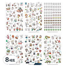 泰坦感性手帳裝飾貼紙6款套組, 超人 兔子, 8套