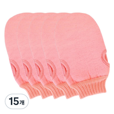 여비홈 저자극 때수건 때장갑 때타올, 핑크, 15개, 1개입