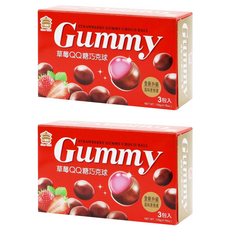 義美 QQ糖巧克球 量販 草莓風味, 2盒, 135g