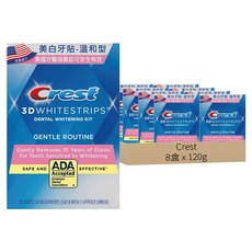 Crest 3D White 美白牙貼高效組 溫和型 14次 28片, 8盒, 120g