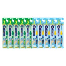 페리오 키즈 꼬부기 스텝3 어린이칫솔, 혼합색상, 10개입, 1개