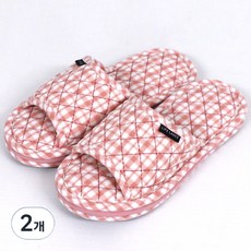 LIFE LANCE 3層氣墊樓層噪音棉拖鞋, 2組, 粉色