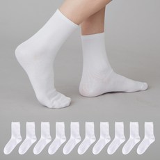 베이스알파에센셜 여성용 무지 중목 양말 10켤레