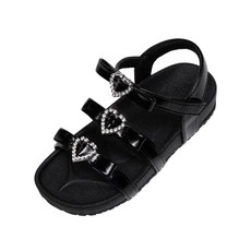 LA STELLA 女童三重愛心軟墊涼鞋