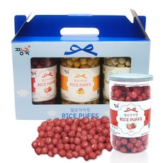 Jjangjuk 米餅球 3罐組, C款(草莓口味+芒果口味+香蕉口味), 150g, 1組