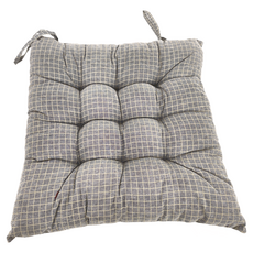 台灣 Life plus 日系無印風 棉麻格紋透氣坐墊 椅墊 靠墊