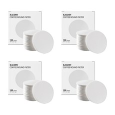 칼딘 모카포트 포터필터 여과지 더치커피기구 올 라운드 필터 화이트 60mm, 100개입, 4개