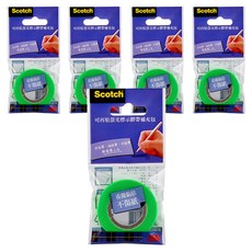 3M Scotch 可再貼螢光標示膠帶補充包-綠色, 9mm x 20m, 5個