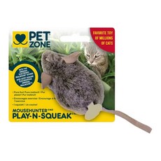 PET ZONE 貓用老鼠貓草包 具有RealMouse專利擬真老鼠聲音, CP-12618, 1個
