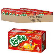 ORION 好麗友 好多魚餅乾 烤蝦口味, 30g, 30盒