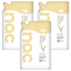 nac nac 酵素奶瓶蔬果洗潔慕斯補充包, 3包, 600ml