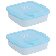 Roaze 柔仕 矽膠抽取盒, 附乾濕兩用嬰兒紗布毛巾*2, 加贈附掛扣帶, 雙重鎖水結構, 食品容器材質, 藍色, 2個