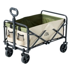 The Look GROCERIES STORAGE 多功能可折疊露營手推車, 橄欖綠, 1台