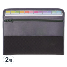 아스터 13칸 파일 서류 바인더 정리 보관함, 블랙, 2개