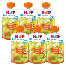 힙 바나나 페어 망고 이유식, 바나나 + 페어 망고 혼합맛, 100g, 6개