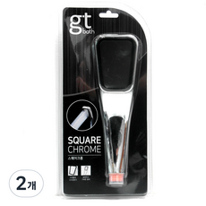 GT BATH 方形鍍鉻機能蓮蓬頭, 2個, 銀色