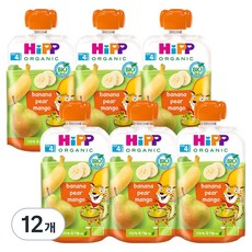힙 이유식, 혼합맛(바나나/페어/망고), 100g, 12개