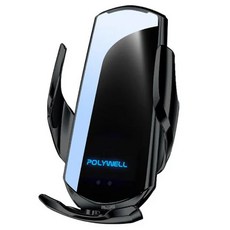 POLYWELL 寶利威爾 無線充電車用支架15W Qi無線充電 PW15-T65-0608 12.9 x 6.4 x 1.5cm 128g, 黑色, FPX3000