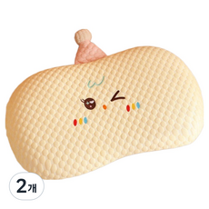 제넷 귀여운 메모리 폼 낮잠베개, 노란색, 2개