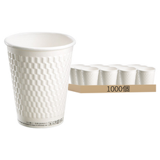 12oz白晶雙層造型紙杯, 1箱, 1000個裝