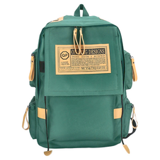 bebehome 立體時尚帆布雙肩後包 580g, 28 x 44 x 14cm, 綠色