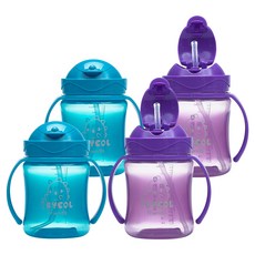 아이별프렌즈 국내 제조 플립컬러 빨대컵 2종 세트, 250ml, 2세트, 블루 + 퍼플
