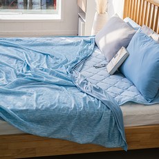 NITORI 宜得利家居 Super N COOL Cool素色涼爽夏季薄被, 藍色