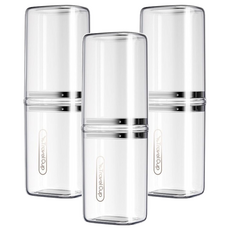 旅行洗漱牙刷收納盒兼漱口杯 透明色, 3個