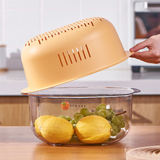 bebehome 大桔大利創意雙層蔬果瀝水籃, 活力橙, 大款, 1個