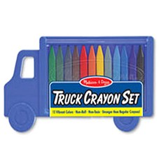 Melissa&Doug 瑪莉莎 蠟筆 卡車, 12色, 1組