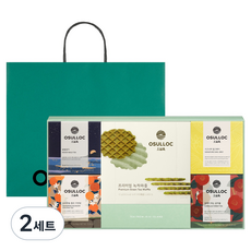 오설록 티 모먼트 선물세트 + 쇼핑백, 티백 4종 x 3p + 녹차 와플, 2세트