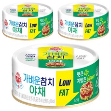 오뚜기 가벼운 참치 야채, 100g, 3개