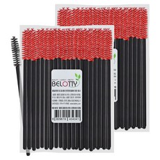 BELOTTY 睫毛膏螺旋睫毛刷 50入, 2個, 隨機出貨