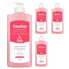 바세린 24h 딥 모이스춰 핸드앤네일 크림 머스크향, 500ml, 4개