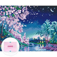 DCLARE 相框畫布型鑽石畫 DIY 套組 40 x 50 cm, 1套, 月光天空