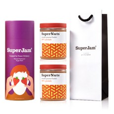 슈퍼잼 앤 슈퍼너츠 피넛퍼터 스무스 2종 원통세트 E 퍼플 + 쇼핑백, 600g, 1세트
