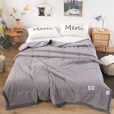 日系春夏舒柔棉涼被 加大, 淺銀灰