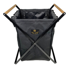 OWL CAMP 置物籃 10000牛津布 原木把手 鐵, 28 x 24 x 41cm, 黑色, 1個